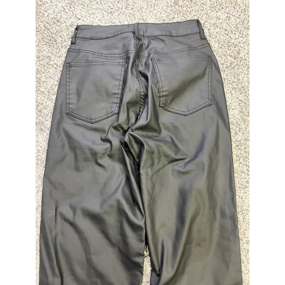 We The Free Black Faux Leather High Rise Slim Straight Leg Pants Size 27 - Picture 7 of 16